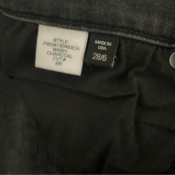 VERONICA BEARD Kareena  Ostrich Feather- Trimmed Skinny Jeans Charcoal Size 28/6 - Picture 6 of 13